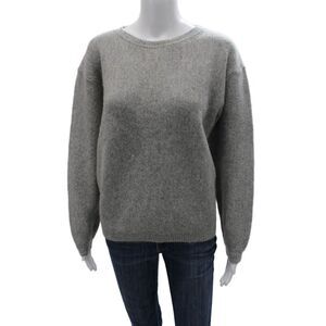 Alpaca International Womens Gray Alpaca Crew Neck Pullover Sweater Size L